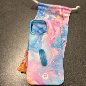 iPhone 14 Pro Max cotton candy swirl loopy case
